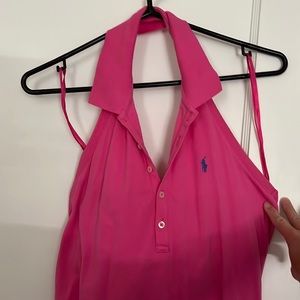 Ralph Lauren collared halter dress with built in bra